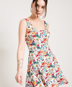Alternative view of Jahr Marc London Mini Skater Dress in Red Floral Print