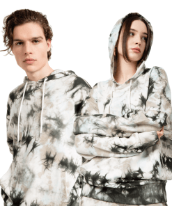 Jahr Marc London Tie Dyed Oversized Sweatshirt in Grey with Hood