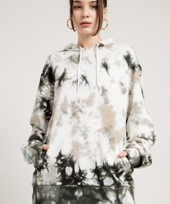 Alternative view of Jahr Marc London Tie Dyed Oversized Sweatshirt in Grey with Hood