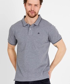 Alternative view of Jahr Marc London Polo T-shirt in Grey with Short Sleeves