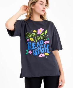 Alternative view of Dunipa Oversized Crew Neck T-shirt in Grey