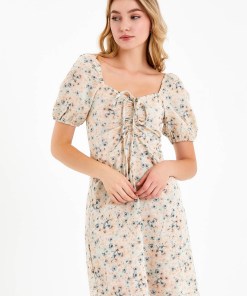 Alternative view of Dunipa Floral Print Pastel Dress in Cream
