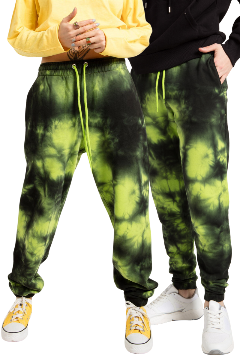 Jahr Marc London Tie Dyed Oversized Jogger in Green