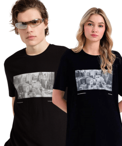 Jahr Marc London Oversized Basic T-shirt in Black with Print