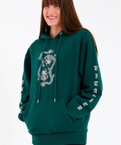 Alternative view of Jahr Marc London Oversized Sweatshirt in Green with Dragon Print