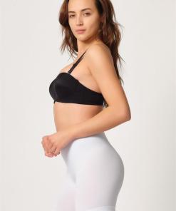 Alternative view of M,I Soft Seamless Midi Shorts in White / Code 3003