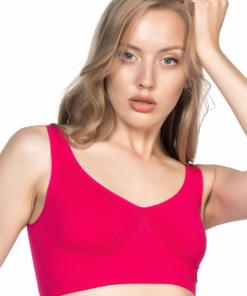 Alternative view of M,I Soft Seamless Sports Bra Bustier in Plum / Code 4005