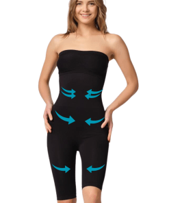 M,I High Waist Double Body Shaper Shorts in Black / Code  2044