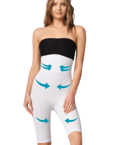 M,I High Waist Double Body Shaper Shorts in White / Code  2044