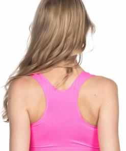 Alternative view of M,I Soft Seamless Sports Bustier Bra in Neon Fuchsia / Code 4001