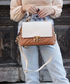 Alternative view of DSN 5973 Top Handle Bag with Scarf in Tan Beige