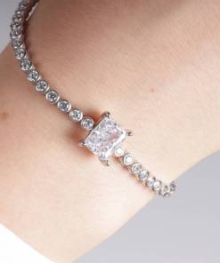 Alternative view of Dunipa BR1007 Silver Zircon Bracelet