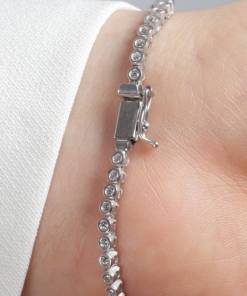 Alternative view of Dunipa BR1016 Silver Nazar Blue Eye Bracelet