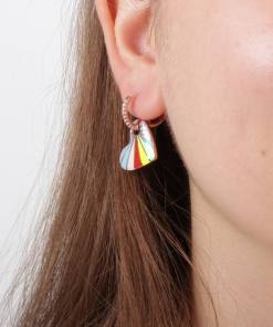 Alternative view of Dunipa ER1005 Silver Heart Earring - Rose Colour