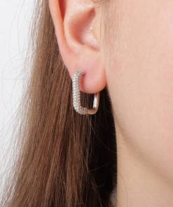Alternative view of Dunipa ER1006 Silver Rectangle Earring