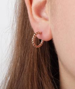 Alternative view of Dunipa ER1007 Silver Pile Hoop Earring