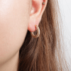 Dunipa ER1008 Silver Single Hoop Earring - Gold Colour