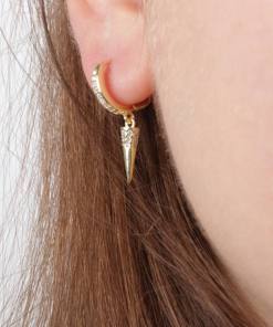Alternative view of Dunipa ER1016 Silver Stud Earring - Gold Colour