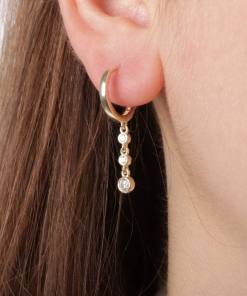 Alternative view of Dunipa ER1020 Silver Drops Earring - Gold Colour