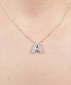 Alternative view of Dunipa NC1012 Silver Letter A Necklace