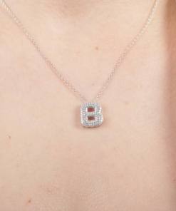 Alternative view of Dunipa NC1016 Silver Letter B Necklace