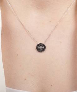 Alternative view of Dunipa NC1027 Silver Cross Necklace