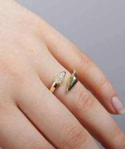 Alternative view of Dunipa RN1005 Silver Ring - Gold Colour