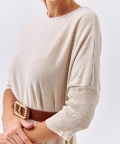 Alternative view of Dunipa Oversized Short Sleeve Knitwear in Beige
