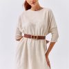 Dunipa Oversized Short Sleeve Knitwear in Beige