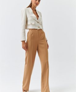 Alternative view of Dunipa Cropped Tweed Jacket in Ecru