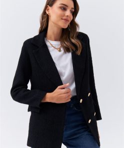 Alternative view of Dunipa Reefing Tweed Jacket in Black