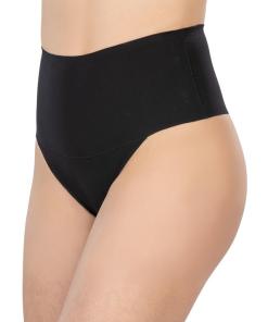 Alternative view of M,I Laser-Cut High Waist Thong in Black / Code  2806