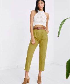 Alternative view of Dunipa Halter Neck Crop Knitwear in Ecru