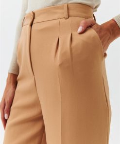 Alternative view of Pleated Palazzo Trousers in Brown