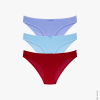 Merry's Secret Soft Textured Elastic Cotton Panties 3 Pack - Mixed Turqoise, Blue, Claret Red