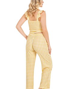 Alternative view of DOWRY Shirt & Pants Pajamas Set, Yellow - Code 0845