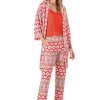 DOWRY Top & Kimono & Pants Modal Cotton Pajamas Set, Orange - Code 1513