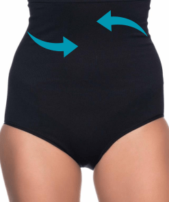 M,I High Waist Tummy Control Panties in Black / Code 2008