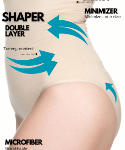 Alternative view of M,I Double High Waist Tummy Control Panties in Skin / Code 2019