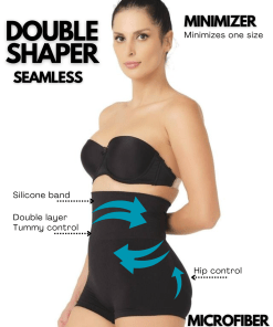 Alternative view of M,I Double Body Shaper Shorts in Black / Code 2022