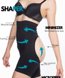 Alternative view of M,I Hip Lifter Body Shaper Shorts in Black / Code 2063