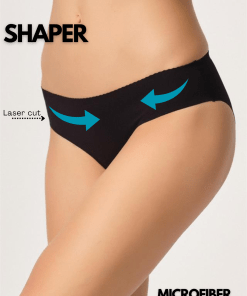 Alternative view of M,I Laser-Cut Shaper Panties in Black / Code 2701
