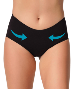 M,I Laser-Cut Shaper Midi Panties in Black / Code 2702