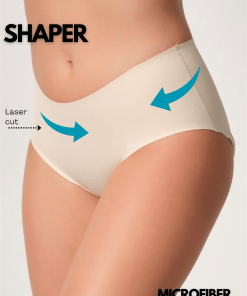 Alternative view of M,I Laser-Cut Shaper Midi Panties in Skin / Code 2702