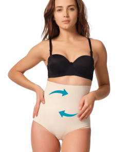 M,I Laser-Cut High Waist Tummy Control Panties Shapewear in Skin / Code 2708