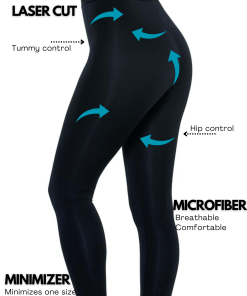 Alternative view of M,I Laser-Cut Shapewear Leggings in Black / Code 2710