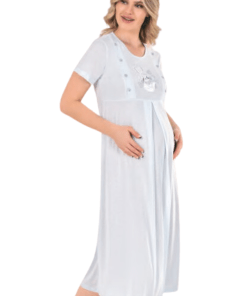 Alternative view of FLZ Dress & Kimono Maternity Pajamas, Blue - Code 3231
