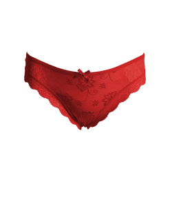 Alternative view of Merry's Secret Mini Panties with Lace and Ribbon Details 3 Pack - Red, Purple, Pink