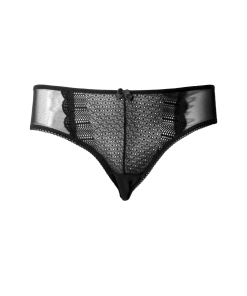 Alternative view of Merry's Secret Soft Textured Panties with Lace Detail 3 Pack - White, Black, Red