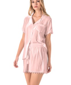 Alternative view of FLZ Shirt & Shorts Pajamas Set, Powder - Code 8610